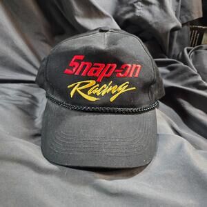 VTG 90’s Snap-On Racing Snapback Hat Black Rope